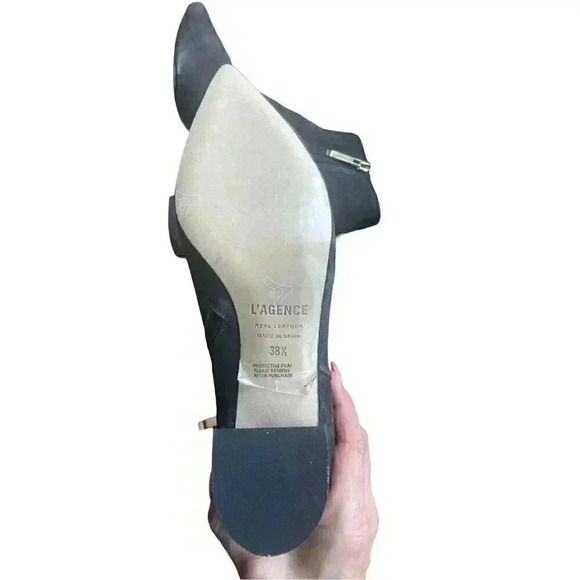 NEW L'Agence Jeanne Block Heel Charcoal Black Bootie Size 38.5/8/8.5 - Picture 10 of 12